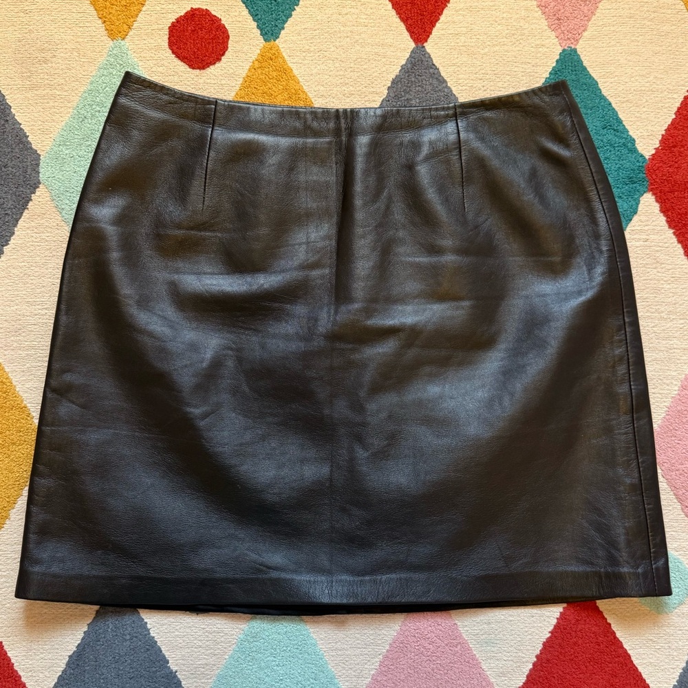 Caché Genuine Leather Mini Skirt Going Out Y2K Vintage - Size 8